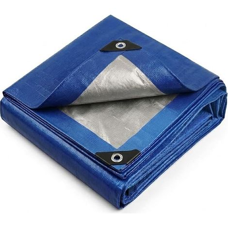 Reversible Tarpaulin - 3 x 5 m - 100 g/m² - Waterproof, Anti-UV with Reinforced Eyelets - Outdoor Protection for Garden, Camping and Furniture (1/5)