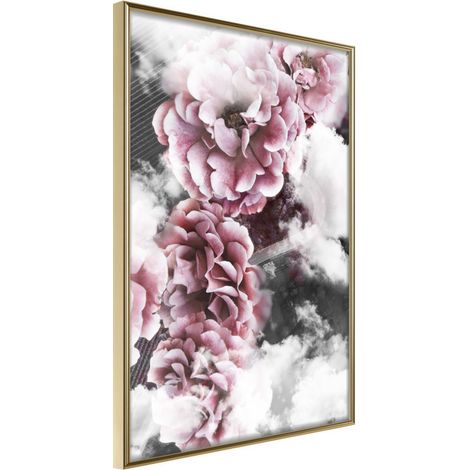 Affiche Murale Encadrée "Divine Flowers" 21 x 30 cm Or