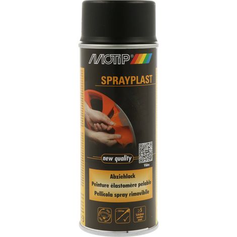 PEINTURE PELABLE ESLASTOMERE SPRAYPLAST NOIR MAT AEROSOL 400ML MOTIP