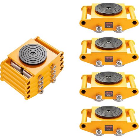Déménageur de Machines 4PCS Chariot de Transport Charge Lourde 12 T Transporteur Équipements Industriels 4 Roues en Acier au Carbone Socle Antidérapant Rotation 360° pour Entrepôt Atelier Usine (1/5)