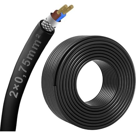 2 x 0.75mm² 2 Core Shielded Cable for Automotive, Speaker, 3D Printer, CNC VFD Pin, Stepper Motor, Signal Transmission etc (1/5)