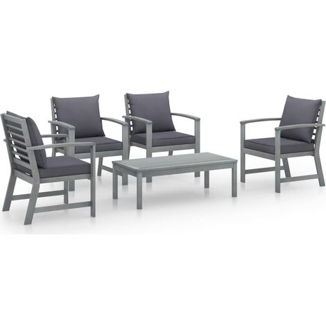Maison Exclusive - 5-tlg. Garten-Lounge-Set mit Auflagen Massivho