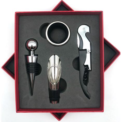Rostfreier Flaschenöffner aus Edelstahl mit Griff – Korkenzieher-Set für Zuhause, Bar und Restaurant – Elegantes Geschenk (1/5)