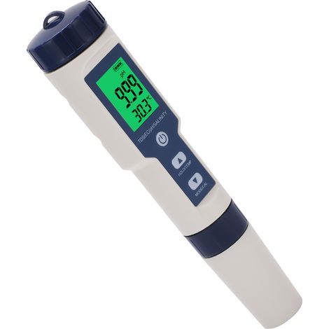 EZ-9909SP Stylo analyseur de qualité de l'eau 5 en 1 : pH, TDS, EC, sel, température (pour aquarium) (1/5)