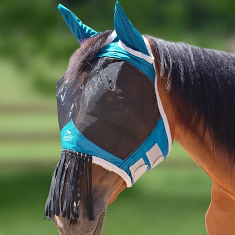 Muserolle - Mousqueton Velcro Bleu - Pour Cheval - Taille Petite - 1 Pièce (1/5)