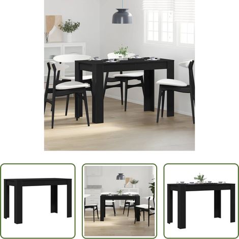 Holz Esstisch - Esstisch Schwarz Eichen-Optik 120x60x76 cm Holzwerkstoff (1/5)