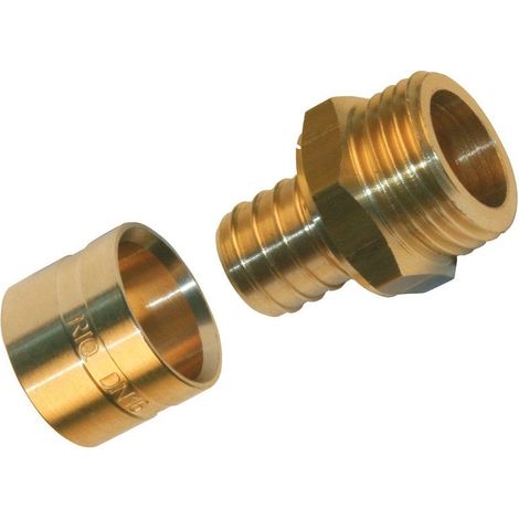 Raccord laiton mâle à glissement pour tube PEX – Diamètre 16mm – Norme ACS – Installation rapide en espaces confinés