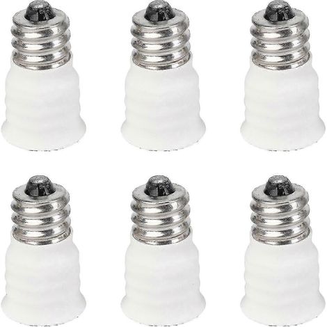 Adaptateur E12 vers E14 pour ampoule blanche, douille pour lampe LED (lot de 6) (1/5)