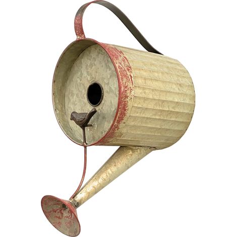 DanDiBo Mangeoire pour oiseaux à suspendre Arrosoir en métal décoratif résistant aux intempéries 501138 Nichoir 40 cm Mangeoire pour oiseaux Shabby Arrosoir en métal Balcon