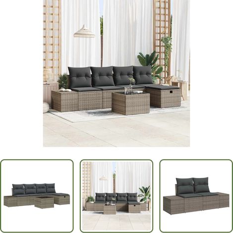 Poly-Rattan - Sofa Set mit Kissen 5 pcs Poly-Rattan (1/5)