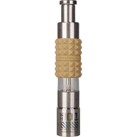 Moulin à poivre et sel portable en acier inoxydable manuel avec bouton poussoir pratique Couleur Kaki 15.52.52.5 (1/5)