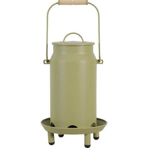 Mangeoire métal broc seau ø 24 x 40 cm vert pour basse cour - zolux (1/3)