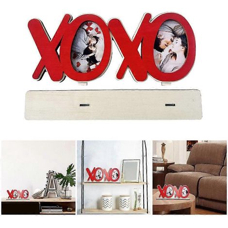 Cadre photo en bois coloré avec lettres - Cadeau pour maman et papa (1/4)