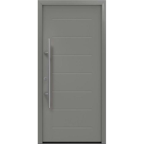 Hörmann Ecostar Haustür "ISOPRO Secur IPS 015", graualuminium matt (RAL 9007), 110 x 210 cm (B x H), DIN Links