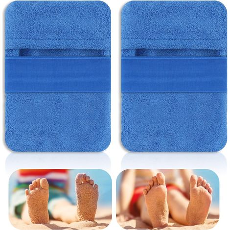 2 Stück Sand Entfernerfür den Strand, Tragbarer Sandentfernungsbeutel Abwischen Samtsand, Körperreiniger Strandsandentfernungsbeutel für Strandurlaub, Urlaub, Camping, Zubehör (kein Talkum) (1/5)