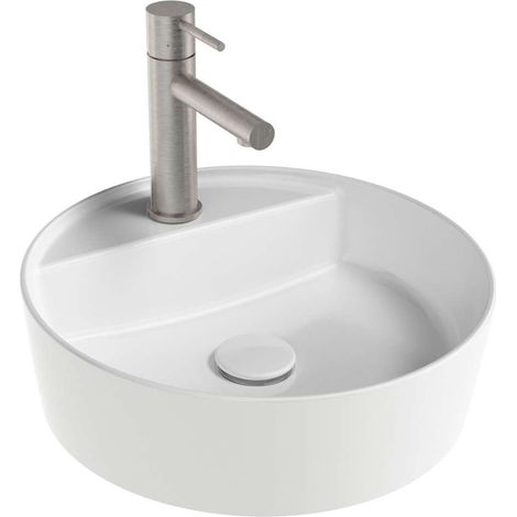 Ravak Uni Slim - Handwaschbecken, Durchmesser 40 cm, ohne Überlauf, mit Hahnloch, weiß X01717 (1/3)