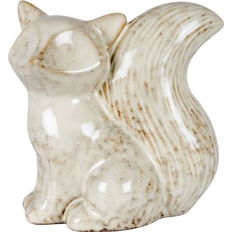 Alora Fox Looking Left - Ceramic - L15 x W9 x H18 cm - White
