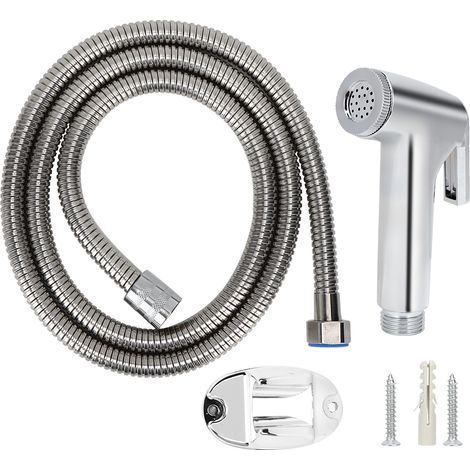 Bidet Buse de bidet Ensemble de support de tuyau de pulvérisation de toilette Robinet de chasse d'eau à main Ensemble de pulvérisateur de bidet portable Pulvérisateur de douche portable Tête de pulvér (1/5)