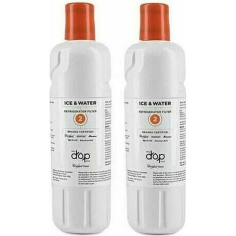 2er-Pack kompatible Kühlschrank-Wasserfilter – Ersetzt EDR2RXD1 – 99 % Chlorfiltration, schnelle Installation – Für reines Wasser und klare Eiswürfel (1/3)