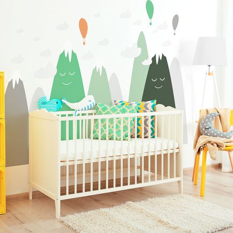 Stickers muraux enfants - Décoration chambre bébé - Autocollant Sticker mural géant enfant montagnes scandinaves LELIKA - 60x90cm (1/5)