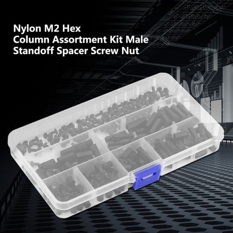 Kit d'assortiment de 250 vis d'espacement femelles M3 en nylon pour colonne hexagonale (entretoise femelle M3 B) (1/5)
