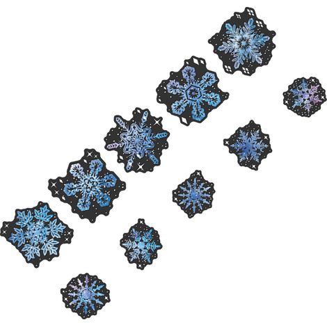 20 étiquettes autocollantes flocons de neige en PET pour scrapbooking, carnets et albums photo (type 2)