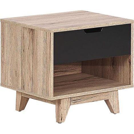 1 Drawer Bedside Table SPENCER Black (1/5)