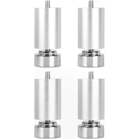 Pieds métalliques réglables à filetage M10, adaptés aux canapés, lits, tables, armoires, argent, 18 cm. (1/5)