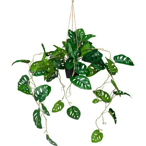 Kunstpflanze / Hängepflanze MONSTERA CLIMB 100 cm grün hjh OFFICE (1/5)