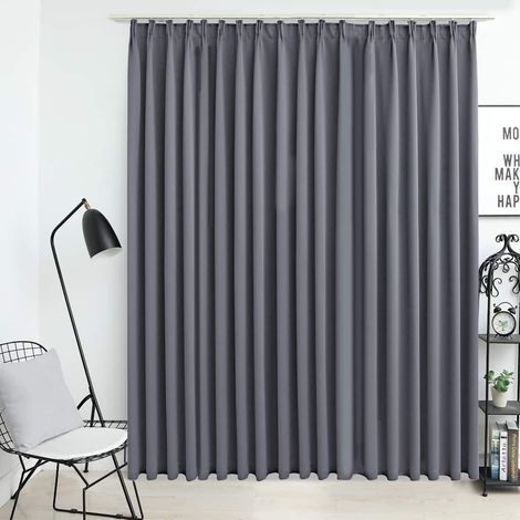 vidaXL Tenda Oscurante con Ganci Grigia 290x245 cm (1/5)
