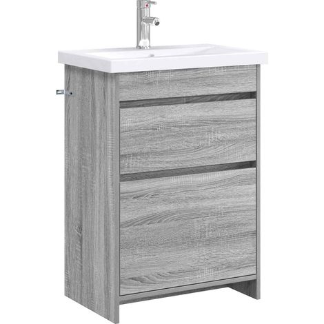 Badezimmermöbel-Set Grau Sonoma 61 x 40 x 84,5 cm Holzwerkstoff vidaXL