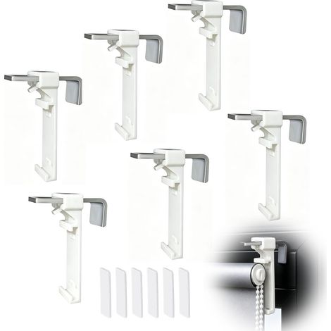 6 Séries de Fixations de Store sans Perçage, Accroches à Pince en Métal, pour Stores enrouleurs, Doubles Stores et Stores plissés, pièces de Remplacement pour fenêtres et Portes (1/5)