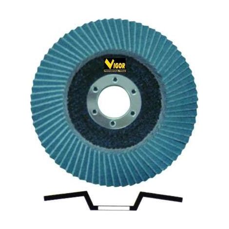 Dischi Lamellari Abrasivi a Lamelle Vigor in Fibra Mm.115 Grana 100 conf. 20 pz