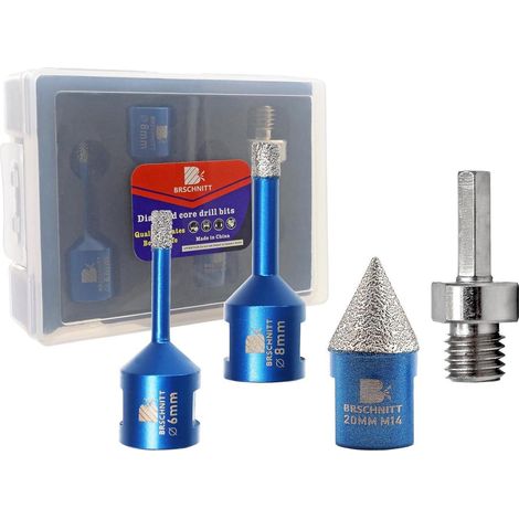 Diamantbohrer Fliesenbohrer 6mm 8mm Fasenbohrer Porzellan KIT13 (1/5)