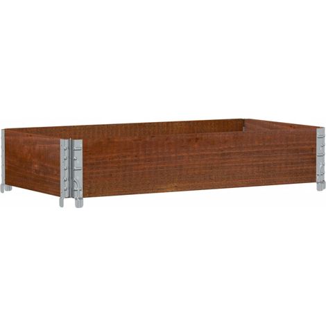 Vassoio per fioriera aiuola rialzata piante fiori terrazza giardino 100 x 50 cm legno massello di pino marrone 020037285