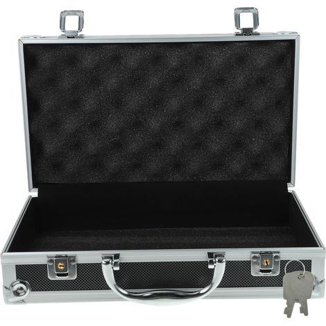 Boîte à Outils en Alliage D’Aluminium Noire, Grand Volume Usage Bureau et Voyage, Structure Abs avec Mousse Epe, Facile à Porter Déplacer (1/5)