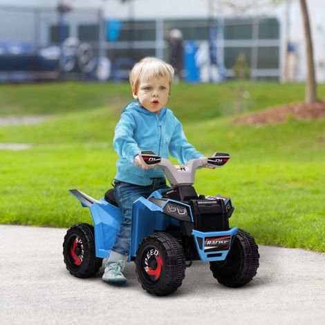 Quad enfant électrique bleu vitesse 2,5 km/h, marche avant/arrière, pour 18 à 36 mois (1/4)