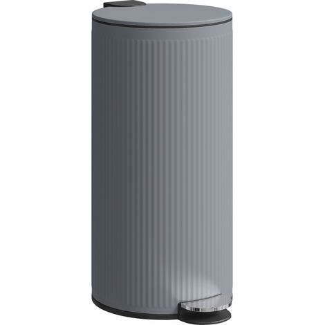 Cestino a pedale 30 L con coperchio soft-close e secchio interno metallico, grigio scuro (1/5)
