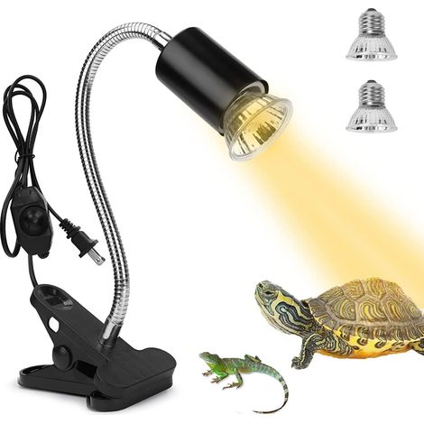 Lampe UVA UVB Reptile 25W+50W Culot E27 pour Tortues (Lumineuse réglable) (1/5)
