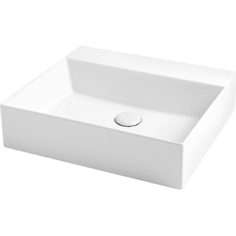 Lavabo Elegance sospeso/appoggio 50x45 senza foro in ceramica