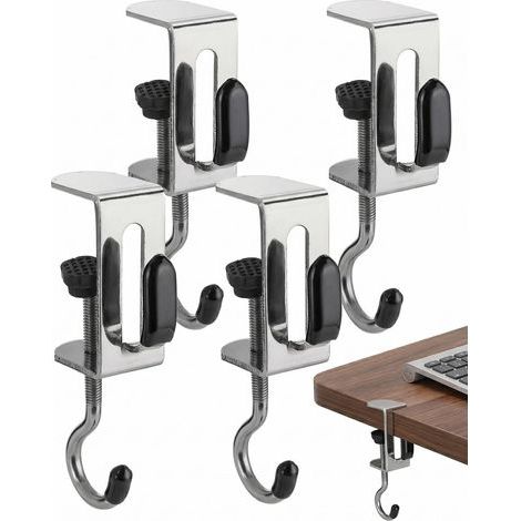 Set of 4 Adjustable Metal Handbag Hooks for Tabletop Use, Non-Slip, Foldable and Sturdy for Office, Restaurant, Cafe, School (1/5)