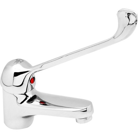 Miscelatore lavabo in ottone cromato con leva clinica linea Ines (1/2)