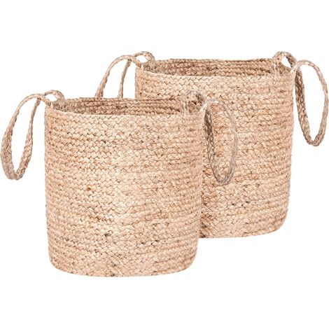 Aufbewahrungskorb 2er Set KAELLA Jute Sandbeige