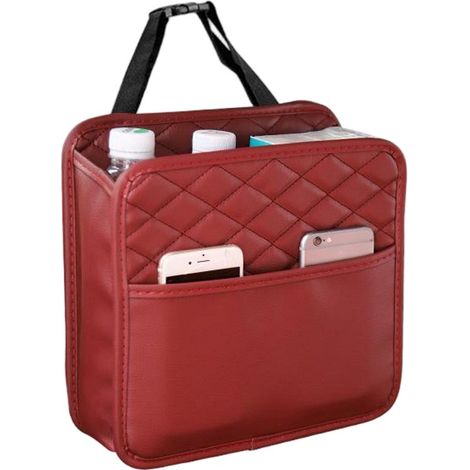 Bolsa de almacenamiento para el asiento trasero del coche，Bolsa de almacenamiento grande plegable y colgante，2525,58 cm，Marrón oscuro (1/5)
