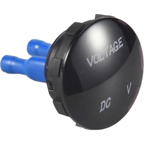5V-25V Gleichstrom-Voltmeter mit digitaler LED-Anzeige, wasserdichtes rundes Panel für Auto, Motorrad, Kraftfahrzeuge (1/5)