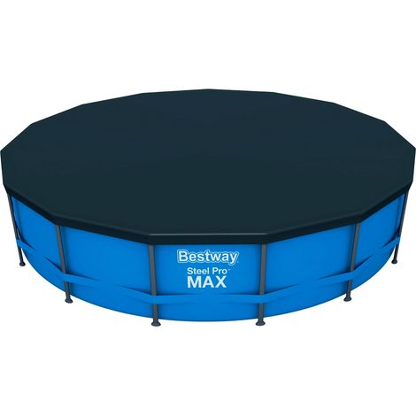 Bestway – Couverture pour piscine hors sol 457 cm – Bâche en PVC 175 g/m² – Trous de drainage – Cordes de fixation incluses