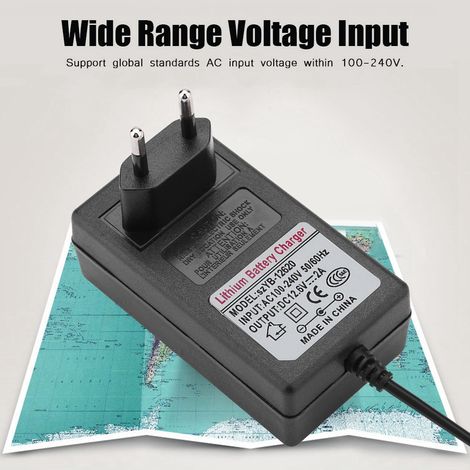 12,6 V 2 A EU-Wechselstromnetzteil für Lithium-Ionen-Akkus – 100–240 V Ersatzladegerät