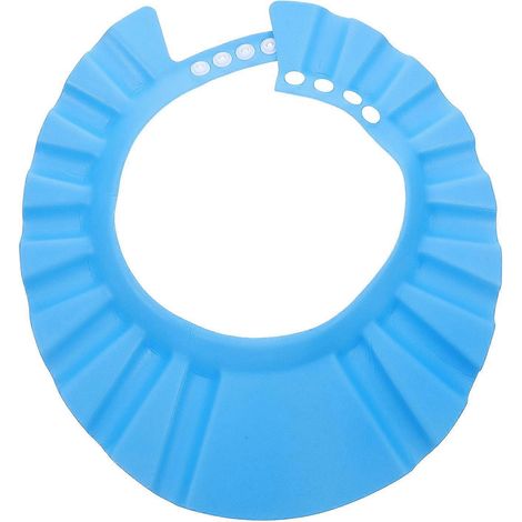 Bonnet de bain/shampoing ajustable pour bébé, protection pour les cheveux, sans coussinets de protection pour les oreilles (bleu foncé) (1/5)