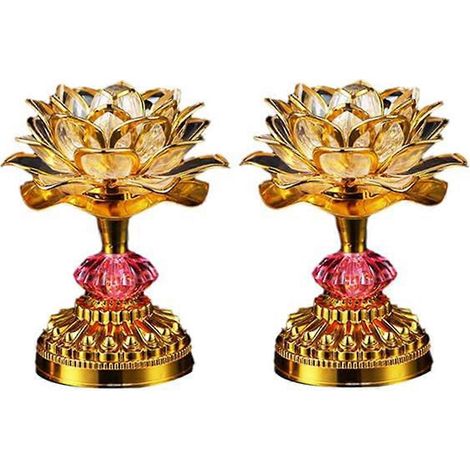 Lot de 2 lampes bouddhistes LED en forme de lotus, prises UE B-- (1/5)