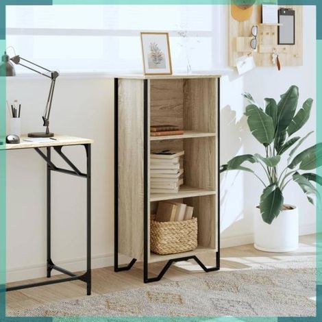 Bibliothèque - 848605 - chêne sonoma - 50 x 31 x 106 cm - bois d'ingénierie & métal (1/5)